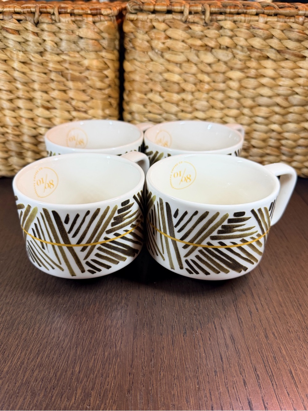 Matching set of 4 Starbucks 2014 Artisan Series Geography of Coffee Ceramic Mugs